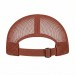 USA-made 6L Black-Orange Polycotton Twill baseball cap, back view, manufactured in Newark NJ