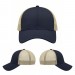 USA-made 6L Navy-Khaki Polycotton Twill baseball cap, virtual view, manufactured in Newark NJ