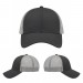 USA-made 6L Dark Gray-Light Gray Polycotton Twill baseball cap, virtual view, manufactured in Newark NJ