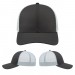 USA-made 6S Dark Gray-White Polycotton Twill baseball cap, virtual view, manufactured in Newark NJ