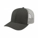 USA-made 6S Dark Gray-White Polycotton Twill baseball cap, 3q view, manufactured in Newark NJ