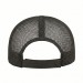 USA-made 6S Light Gray-Black Polycotton Twill baseball cap, back view, manufactured in Newark NJ