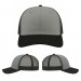 USA-made 6S Light Gray-Black Polycotton Twill baseball cap, virtual view, manufactured in Newark NJ