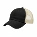 USA-made 6U Black-Khaki Polycotton Twill baseball cap, 3q view, manufactured in Newark NJ