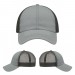 USA-made 6U Light Gray-Black Polycotton Twill baseball cap, virtual view, manufactured in Newark NJ