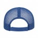 USA-made 6U Royal Blue Polycotton Twill baseball cap, back view, manufactured in Newark NJ