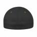 USA-made 6L Black-Khaki Cotton Spandex baseball cap, back view, manufactured in Newark NJ