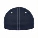 USA-made 6L Navy-White Cotton Spandex baseball cap, back view, manufactured in Newark NJ