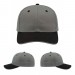 USA-made 6S Light Gray-Black Cotton Spandex baseball cap, virtual view, manufactured in Newark NJ