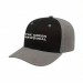 USA-made 6S Black-Light Gray Cotton Spandex baseball cap, decorated view, manufactured in Newark NJ