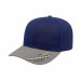 USA-made 6S Royal Blue-Light Gray Cotton Spandex baseball cap, decorated view, manufactured in Newark NJ