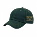 USA-made 6U Hunter Green-Khaki Cotton Spandex baseball cap, decorated view, manufactured in Newark NJ