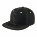 USA-made 6H Black-White Polycotton Twill baseball cap, 3q view, manufactured in Newark NJ