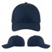USA-made 6H Navy Polycotton Twill baseball cap, virtual view, manufactured in Newark NJ