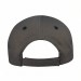 USA-made 6H Dark Gray-Black Polycotton Twill baseball cap, back view, manufactured in Newark NJ