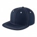 USA-made 6H Navy-White Polycotton Twill baseball cap, 3q view, manufactured in Newark NJ