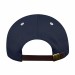 USA-made 6L Navy-White Polycotton Twill baseball cap, back view, manufactured in Newark NJ