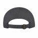 USA-made 6L Dark Gray Polycotton Twill baseball cap, back view, manufactured in Newark NJ