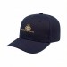 USA-made 6S Navy Polycotton Twill baseball cap, decorated view, manufactured in Newark NJ