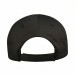 USA-made 6S Black Polycotton Twill baseball cap, back view, manufactured in Newark NJ