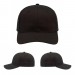 USA-made 6S Black Polycotton Twill baseball cap, virtual view, manufactured in Newark NJ