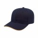 USA-made 6S Navy-Athletic Gold Polycotton Twill baseball cap, 3q view, manufactured in Newark NJ