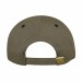 USA-made 6U Khaki-Black Polycotton Twill baseball cap, back view, manufactured in Newark NJ