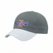 USA-made 6U Light Gray-White Polycotton Twill baseball cap, decorated view, manufactured in Newark NJ