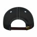 USA-made 6U Black-White Polycotton Twill baseball cap, back view, manufactured in Newark NJ
