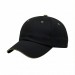 USA-made 6U Black-Khaki Polycotton Twill baseball cap, 3q view, manufactured in Newark NJ