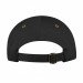 USA-made 6U Black-Khaki Polycotton Twill baseball cap, back view, manufactured in Newark NJ