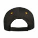 USA-made 6U Black-Athletic Gold Polycotton Twill baseball cap, back view, manufactured in Newark NJ