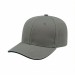 USA-made 6S Light Gray-Black Domestic Twill baseball cap, 3q view, manufactured in Newark NJ