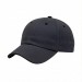 USA-made 6U Dark Gray-Black Domestic Twill baseball cap, 3q view, manufactured in Newark NJ