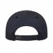 USA-made 6U Dark Gray-Black Domestic Twill baseball cap, back view, manufactured in Newark NJ