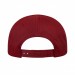 USA-made 6U Black-Red Domestic Twill baseball cap, back view, manufactured in Newark NJ