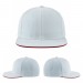 USA-made 6H White-Red Organic Twill baseball cap, virtual view, manufactured in Newark NJ
