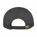 USA-made 6H Black-Dark Gray Organic Twill baseball cap, back view, manufactured in Newark NJ