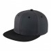 USA-made 6H Dark Gray-Black Organic Twill baseball cap, 3q view, manufactured in Newark NJ
