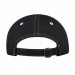 USA-made 6H Black-White Organic Twill baseball cap, back view, manufactured in Newark NJ