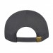 USA-made 6L Dark Gray-Light Gray Organic Twill baseball cap, back view, manufactured in Newark NJ