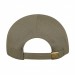 USA-made 6L Khaki Organic Twill baseball cap, back view, manufactured in Newark NJ