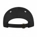 USA-made 6S Black-White Organic Twill baseball cap, back view, manufactured in Newark NJ