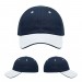 USA-made 6U Navy-White Organic Twill baseball cap, virtual view, manufactured in Newark NJ