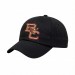 USA-made 6U Black Organic Twill baseball cap, decorated view, manufactured in Newark NJ