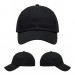 USA-made 6U Black Organic Twill baseball cap, virtual view, manufactured in Newark NJ