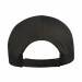 USA-made 6U Black-Red Organic Twill baseball cap, back view, manufactured in Newark NJ