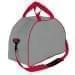 USA Made Nylon Poly Weekender Duffel Bags, Grey-Red, 6PKV32JA12