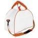 USA Made Nylon Poly Weekender Duffel Bags, White-Orange, 6PKV32JA30