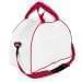 USA Made Nylon Poly Weekender Duffel Bags, White-Red, 6PKV32JA32